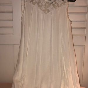 New Directions size M cream colored lace-top fully lined dress.